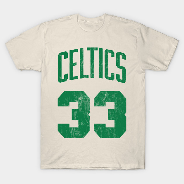 Larry Bird 33 retro distressed practice jersey Celtics TShirt